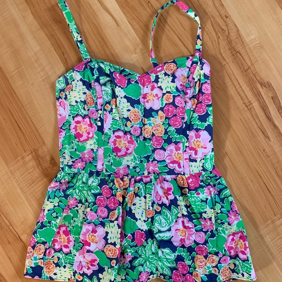 {Lilly Pulitzer} Gardenia peplum top in Getaway Garden. - Picture 5 of 7